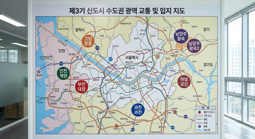 2026년 주택공급대책 제3기 신도시 수도 위치도