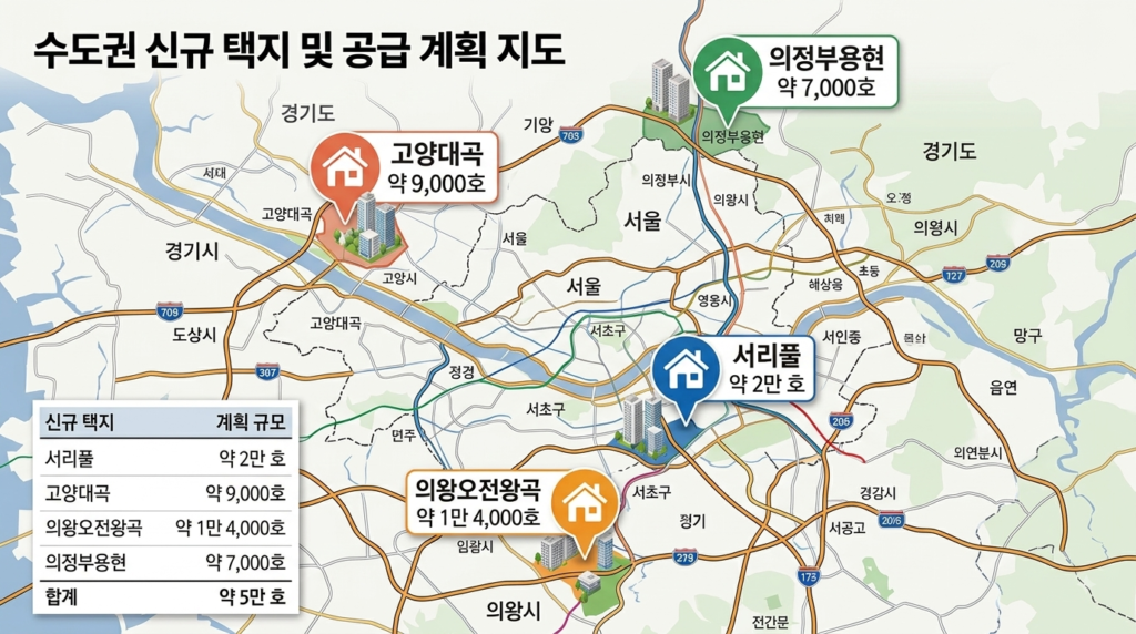 2026년 수도권 신규 택지 및 공급 계획 지도