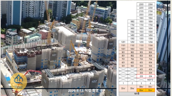 호현센트럴아이파크 101동 공사현황