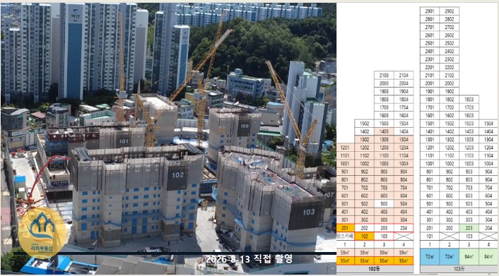 호현센트럴아이파크 102동 공사현황 2026년 8월
