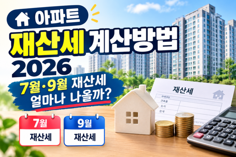 아파트 재산세 계산방법 2026 | 7월 ·9월 재산세 얼마나 나올까?