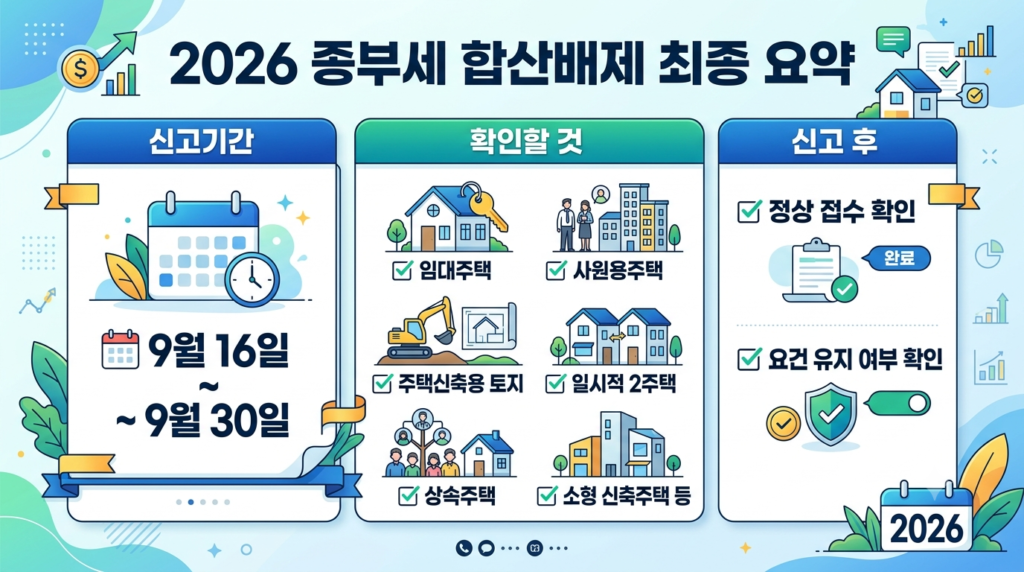2026년 종부세 합산배제 신고기간 대상 홈텍스 신정방법 최종정리