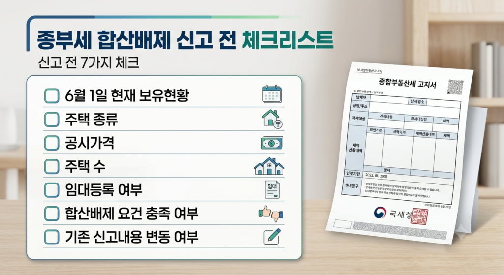 2026 종부세 합산배제 신고 전 확인해야 할 체크리스트