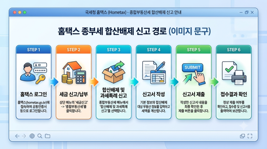 홈택스 종부세 합산배제 신고방법 신고서 작성 제출 접수확인